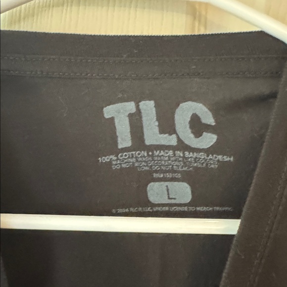 Men’s Sz Large TLC Vintage Black Graphic Shoer Sleeve Tee Shirt - Picture 3 of 4
